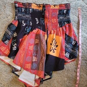 SHEIN Red and Blue Patterned Shorts